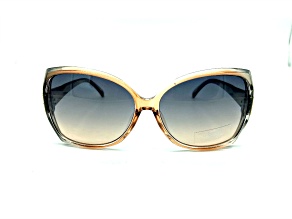 OSCAR by Oscar de la Renta Brown Oversize Cat Eye Frame / Gray Lenses Sunglasses