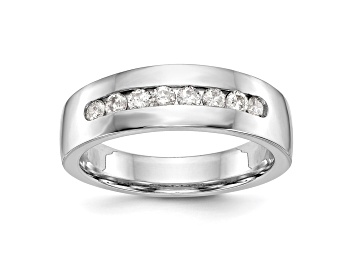 Picture of Rhodium Over 14K White Gold Lab Grown Diamond Men's Band