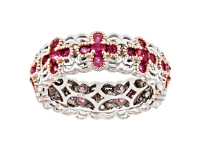 Red Rubellite 18K Gold Over Palladium Sterling Silver Ring 1.93ctw