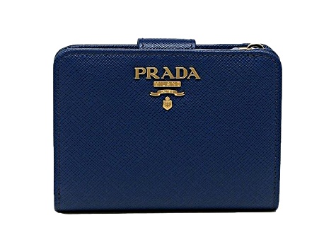 【PRADA】SAFFIANO WALLET Prada Blue Multi-Colored Saffiano Wallet with Coin Pouch