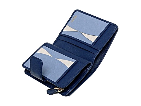 Prada Blue Multi-Colored Saffiano Wallet with Coin Pouch - 14T21A