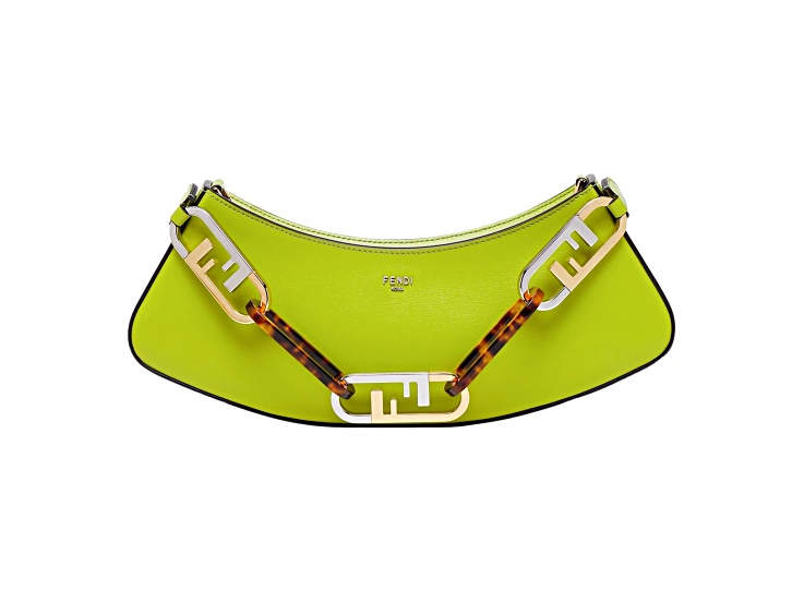 Fendi O'Lock Swing Wasabi Green Calf Leather Small Hobo