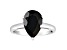 12x8mm Pear Shape Black Onyx Rhodium Over Sterling Silver Ring