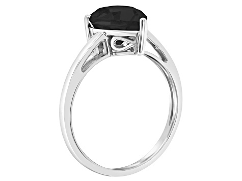 12x8mm Pear Shape Black Onyx Rhodium Over Sterling Silver Ring