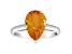 12x8mm Pear Shape Citrine Rhodium Over Sterling Silver Ring