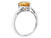 12x8mm Pear Shape Citrine Rhodium Over Sterling Silver Ring