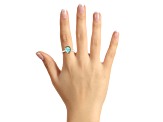 12x8mm Pear Shape Labradorite Rhodium Over Sterling Silver Ring
