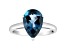 12x8mm Pear Shape London Blue Topaz Rhodium Over Sterling Silver Ring