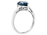 12x8mm Pear Shape London Blue Topaz Rhodium Over Sterling Silver Ring