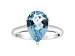 12x8mm Pear Shape Sky Blue Topaz Rhodium Over Sterling Silver Ring