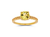Round Lab Created Yellow Sapphire with White Topaz Accents 18K Yellow Gold Over Sterling Silver Ring