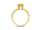 Round Lab Created Yellow Sapphire with White Topaz Accents 18K Yellow Gold Over Sterling Silver Ring