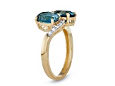 Oval London Blue Topaz 10K Yellow Gold Ring 2.65ctw