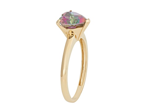 Mystic Fire® Green Topaz 10K Yellow Gold Heart Ring 2.00ctw