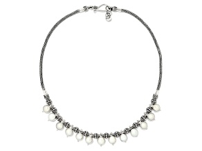 Silver Treasures by Samuel B. 7mm Freshwater Pearl Sterling Silver Drop Necklace