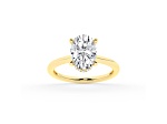 Certified White Lab-Grown Diamond F VS 14K Yellow Gold Solitaire Ring 2.60ctw