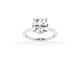 Certified White Lab-Grown Round Diamond F VS 14K White Gold Solitaire Ring 2.60ctw