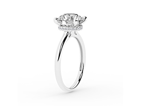 Certified White Lab-Grown Round Diamond F VS 14K White Gold Solitaire Ring 2.60ctw