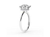 Certified White Lab-Grown Round Diamond F VS 14K White Gold Solitaire Ring 2.60ctw
