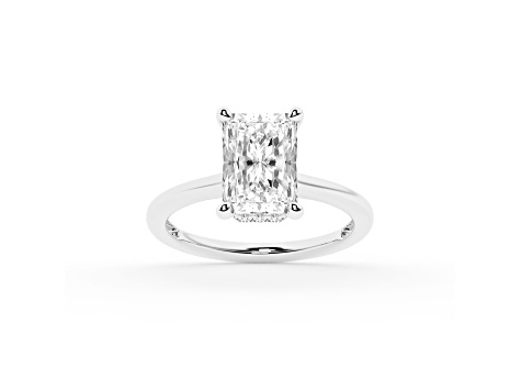 Certified White Lab-Grown Diamond F VS 14K White Gold Solitaire Ring 2.60ctw