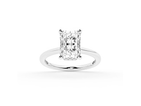 Certified White Lab-Grown Diamond F VS 14K White Gold Solitaire Ring 2.60ctw