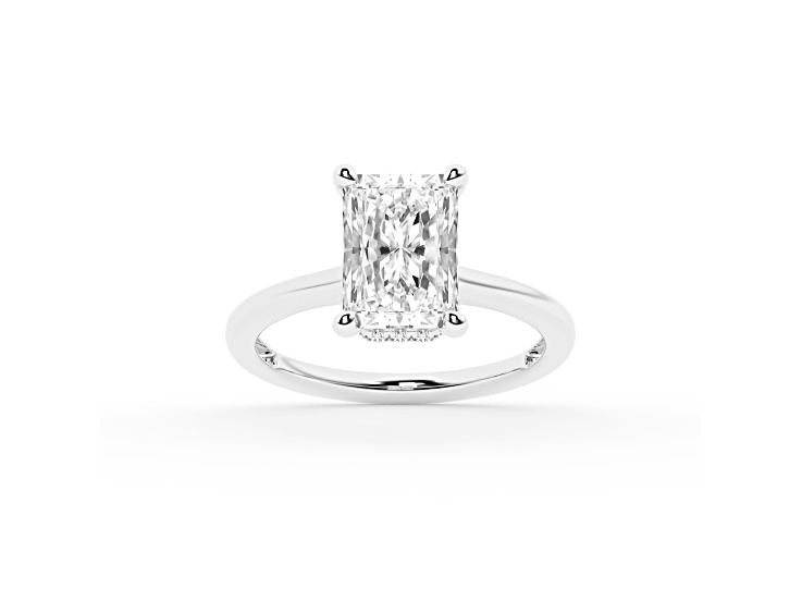 Certified White Lab-Grown Diamond F VS 14K White Gold Solitaire Ring 2.60ctw