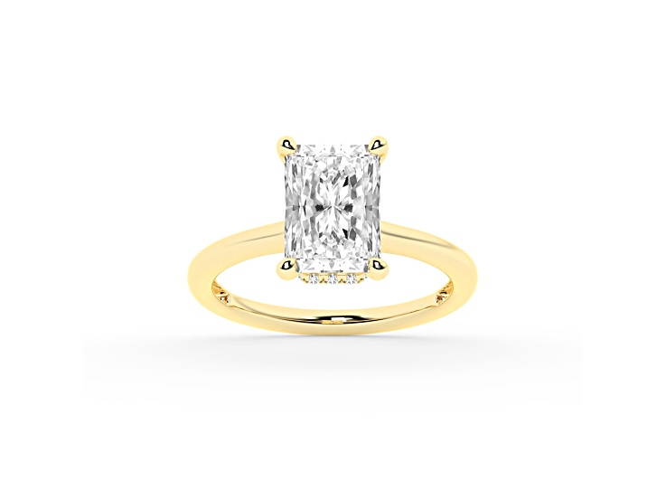 Certified White Lab-Grown Diamond F VS 14K Yellow Gold Solitaire Ring 2.60ctw