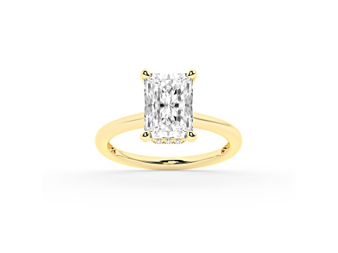Certified White Lab-Grown Diamond F VS 14K Yellow Gold Solitaire Ring 2.60ctw