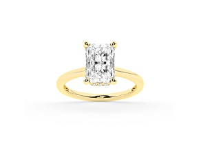 Certified White Lab-Grown Diamond F VS 14K Yellow Gold Solitaire Ring 2.60ctw