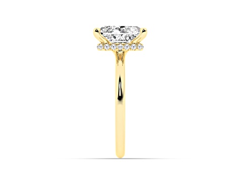 Certified White Lab-Grown Diamond F VS 14K Yellow Gold Solitaire Ring 2.60ctw