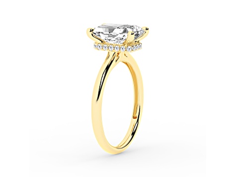 Certified White Lab-Grown Diamond F VS 14K Yellow Gold Solitaire Ring 2.60ctw