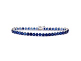 Round Lab Created Blue Sapphire Sterling Silver Tennis Bracelet 11.61ctw