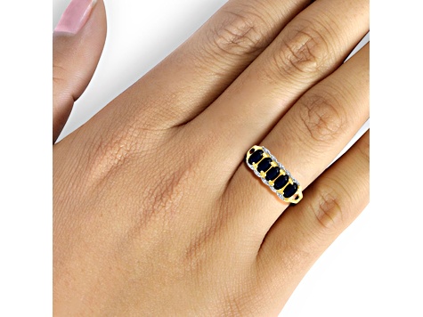 Black Sapphire 14K Gold Over Sterling Silver Ring 1.63ctw