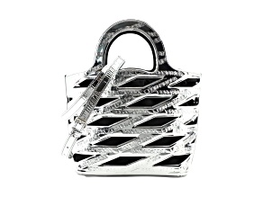 Balenciaga Neo Basket Metallic Silver Leather Small Satchel Bag