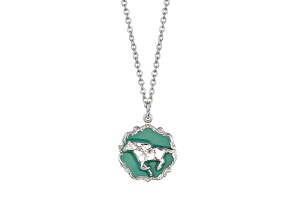 1928 Jewelry Silver Tone Brass Turquoise Enamel Horse Pendant With Chain 16 Inch Adjustable