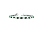 6.25ctw Emerald and Diamond Bracelet in 14k White Gold