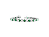6.25ctw Emerald and Diamond Bracelet in 14k White Gold