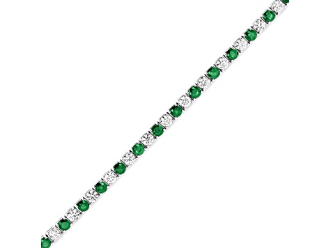 6.25ctw Emerald and Diamond Bracelet in 14k White Gold