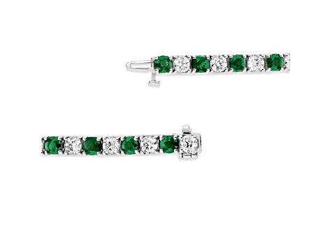 6.25ctw Emerald and Diamond Bracelet in 14k White Gold