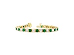 6.25ctw Emerald and Diamond Bracelet in 14k Yellow Gold