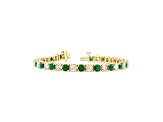 6.25ctw Emerald and Diamond Bracelet in 14k Yellow Gold