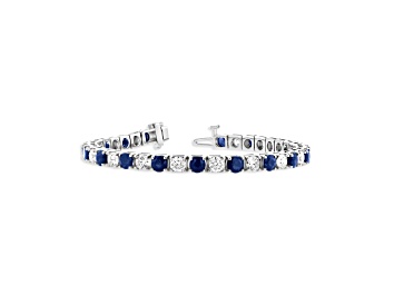 Picture of 6.25ctw Sapphire and Diamond Bracelet in 14k White Gold