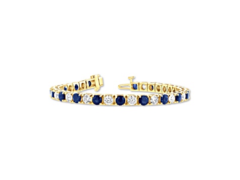 6.25ctw Sapphire and Diamond Bracelet in 14k Yellow Gold