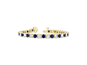 6.25ctw Sapphire and Diamond Bracelet in 14k Yellow Gold