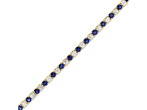 6.25ctw Sapphire and Diamond Bracelet in 14k Yellow Gold