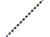 6.25ctw Sapphire and Diamond Bracelet in 14k Yellow Gold