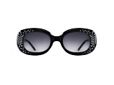 Black Crystal Oval Frame Sunglasses
