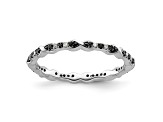 Sterling Silver Stackable Expressions Black and White Diamond Ring 0.14ctw