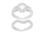 Judith Ripka 3.26ctw Round Bella Luce Diamond Simulant Rhodium Over Sterling Silver Ring Set