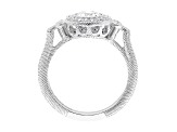 Judith Ripka 3.26ctw Round Bella Luce Diamond Simulant Rhodium Over Sterling Silver Ring Set